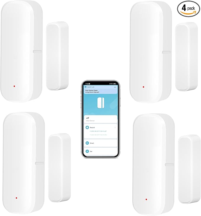 WiFi Door Sensor: Wireless Window Sensor (4-Pack)