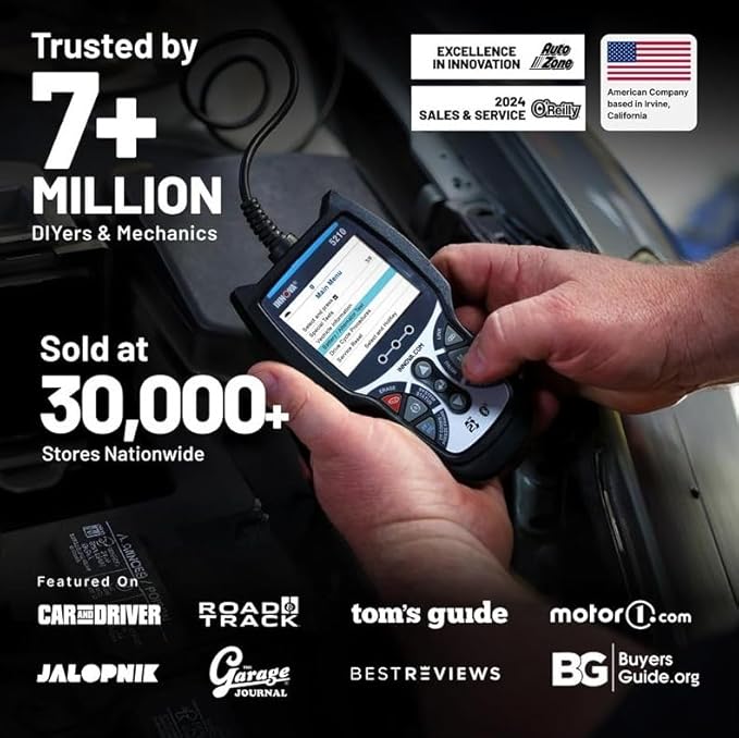 Innova 5210 OBD2 Scanner & Engine Code Reader, Battery Tester, Live Data