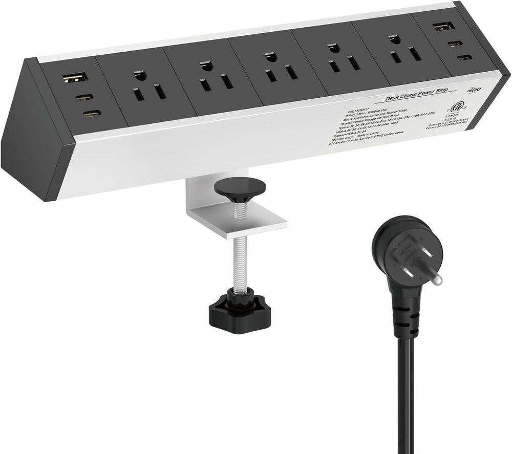 Tecmojo Desk Clamp Power Strip 5 Outlet