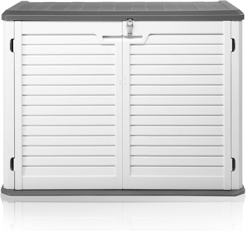 Outvita Outdoor Horizontal Storage Sheds, 34 Cu Ft Weather Resistant HDPE Too...