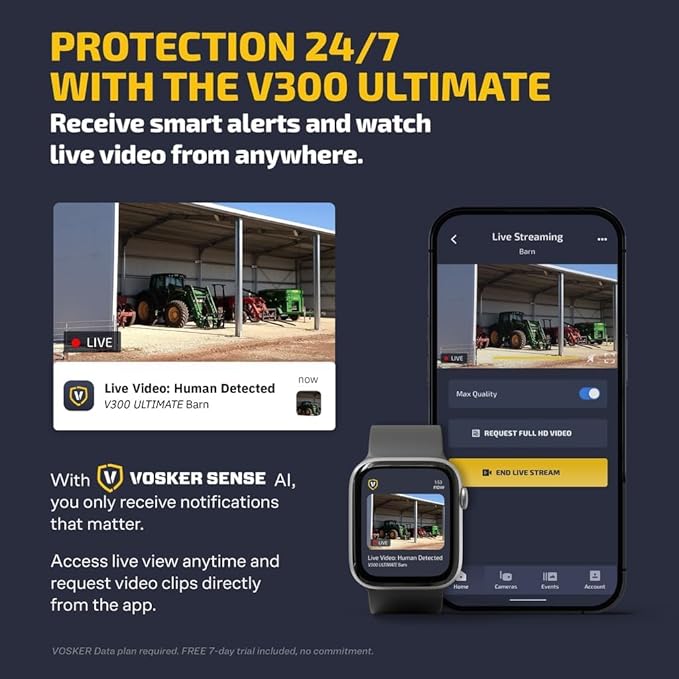 Vosker V300 Ultimate Farmers Pack Outdoor Security Camera