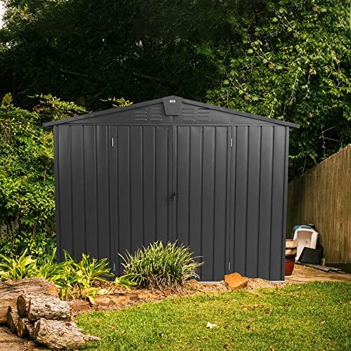 Domi Outdoor Storage Shed 8.2' x 6.2', Metal Steel Utility Tool Shed ...