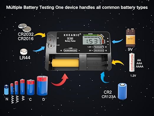 Battery Tester with Battery Organizer Storage Case, Professional Digital