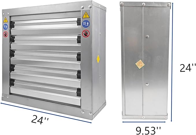 GRELWT 24" Wall Mounted Exhaust Fan -Automatic Shutter