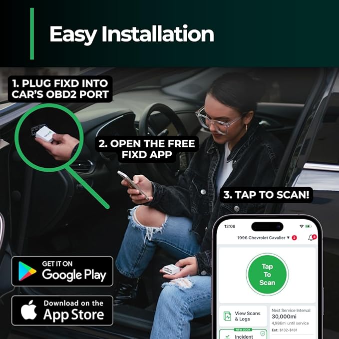 FIXD Bluetooth OBD2 Scanner for Car