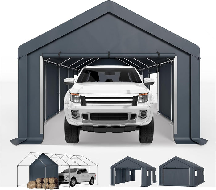 Sophia & William Storage Shed, 13x24 ft Portable Garage Heavy Duty Carport