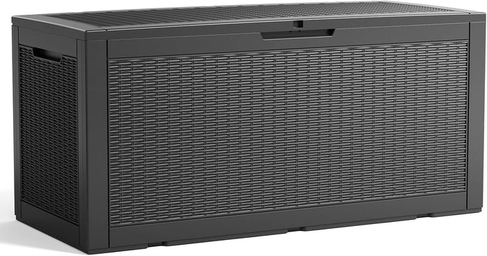 101 gallon Resin Deck Box, Outdoor Storage Box, Waterproof UV Resistant Lockable,Weatherproof Organizer for Patio Furniture Cushions, Pool Accessories, Garden Tools, Indoor & Outdoor Use