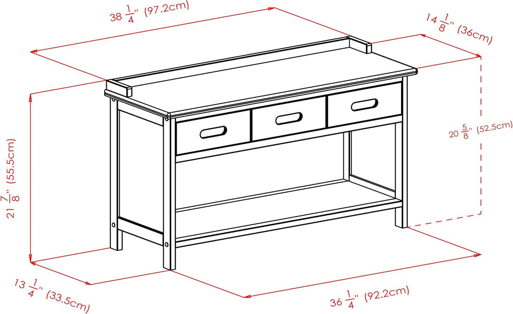 Winsome Adriana 4-pc Set, Storage Bench & 3 Foldable Baskets
