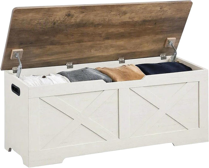 Timberer 47.2" Storage Chest, Wooden Storage Bench, Entryway Shoes Bench
