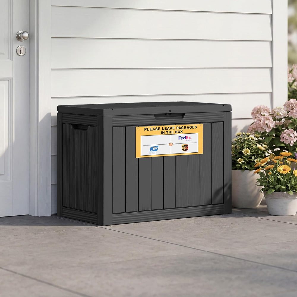 Package Delivery Box for Outside with Sign 50 Gallon (Matte Black)