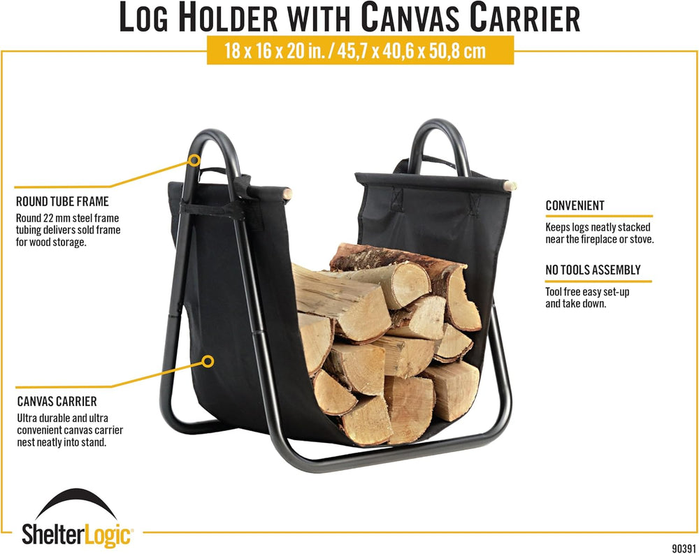 ShelterLogic 2 x 1 x 2 ft Black Firewood Rack