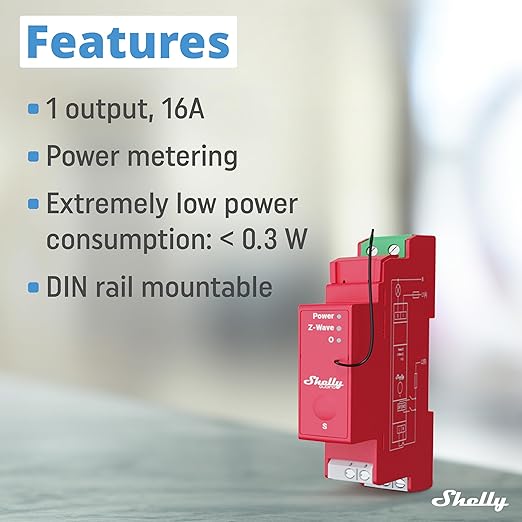 Shelly Wave Pro 1PM US LR | Z-Wave Long Range Smart Relay Switch