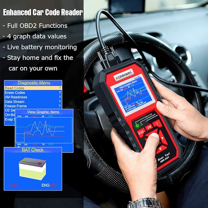 KONNWEI KW850 Professional OBD2 Scanner Auto Code Reader Diagnostic Check