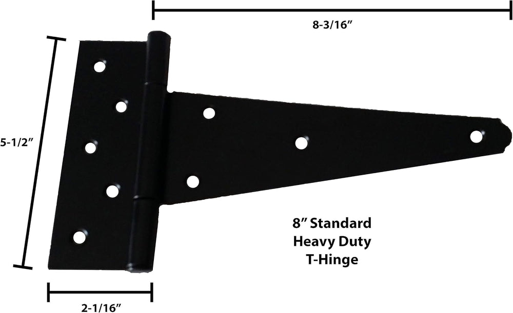 Shed Windows and More T Hinges 8" Strap Heavy Duty (Set of 6) W/Screws S...