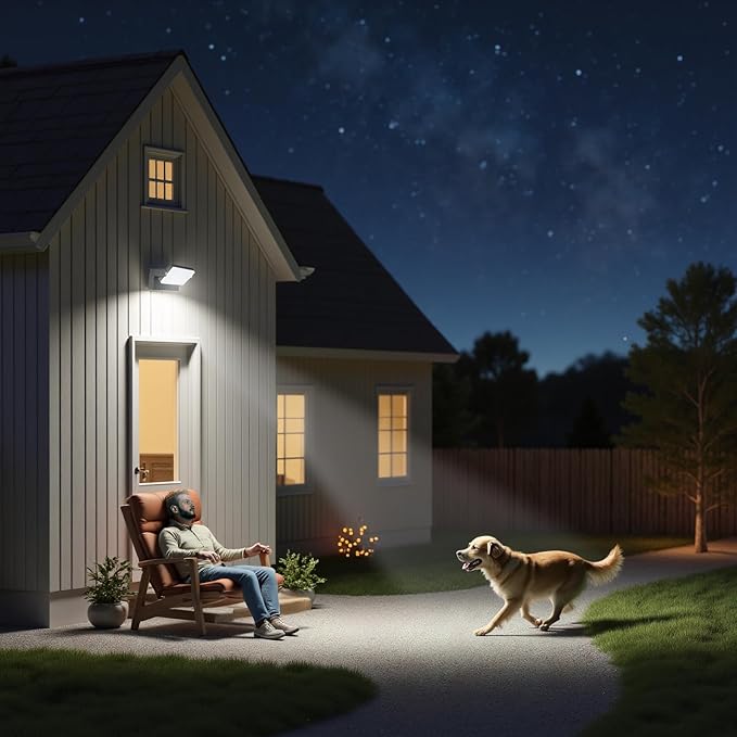 WISELUME 60W LED Outdoor Wall Light – 360° Rotatable, Motion Sensor & Col...