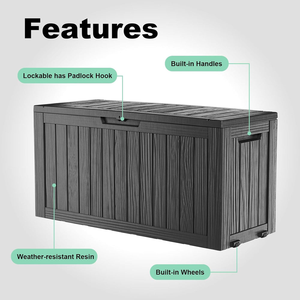 EasyUp 90 Gal Waterproof Outdoor Storage Box UV Resistant Deck Box