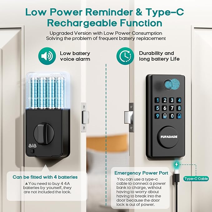 Keyless Entry Door Lock Deadbolt, Upgraded Electronic Deadbolt Smart Lock