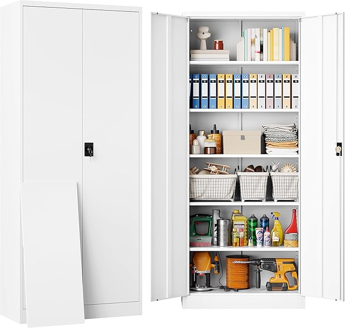 SISESOL White Metal Storage Cabinet