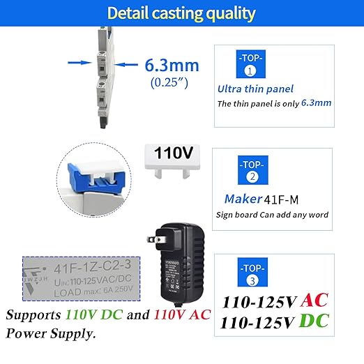 10Pcs Electromechanical Relay Miniature Power Relay 110V/ 120V AC/DC