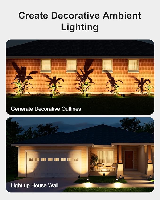 4 Pack Solar Powered Spotlights Waterproof Outdoor