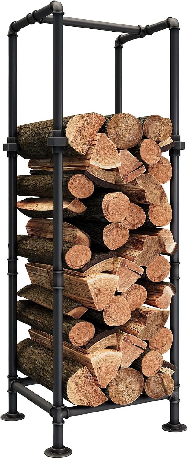 Firewood Rack,Industrial Style Firewood Holder with Two Optional Feet,1-Inch ...