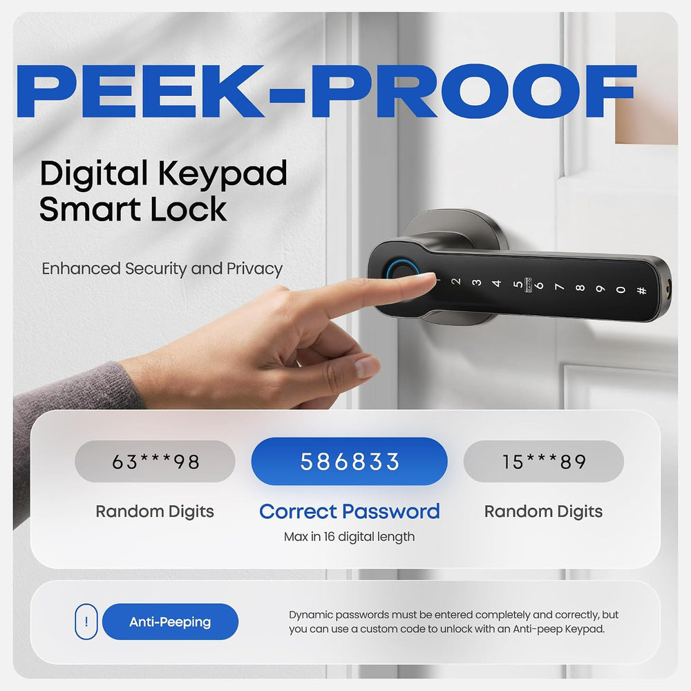 Keyless Entry Door Lock with Keypad, Smart Electronic Door Knob for Bedroom
