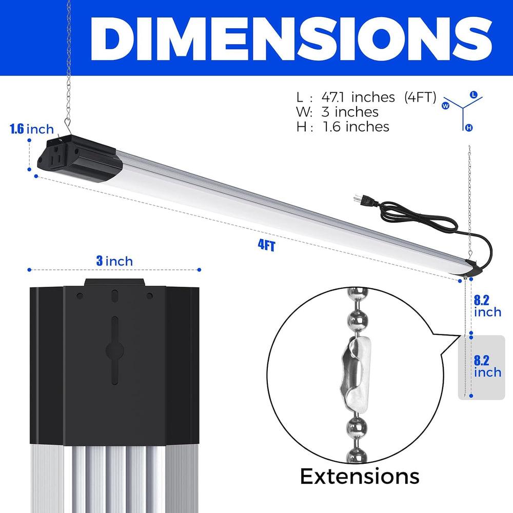 Barrina BS84 LED Shop Lights for Workshop 4FT, 6500K Utility Shop Lights (6 P...