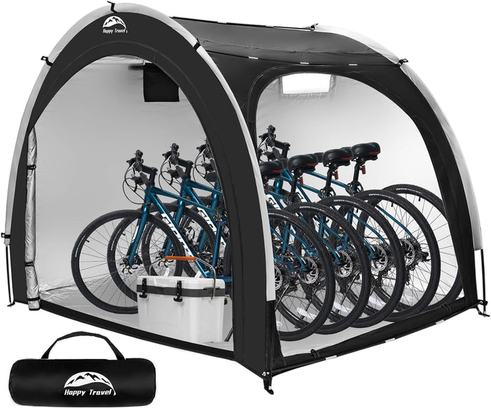 Happy Travel Bike Storage Shed Tent, Outdoor Portable Bicycle Storage Sheds