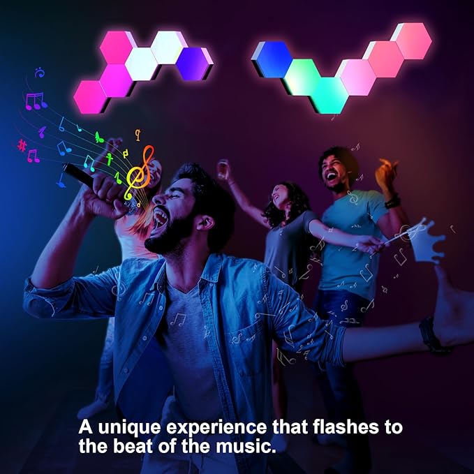 ODISTAR Hexagon Wall Light Panels- Smart APP RGB Hexagonal LED Modular Lights...