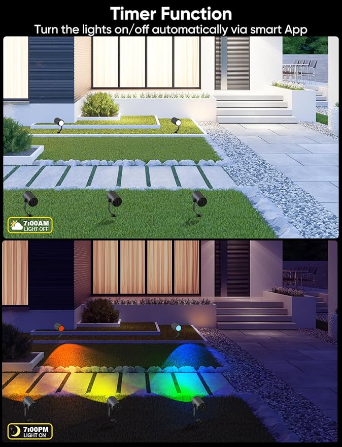 APPECK Smart Landscape Lighting Kit 36W, RGBCW Smart Landscape Lights 6 Pack