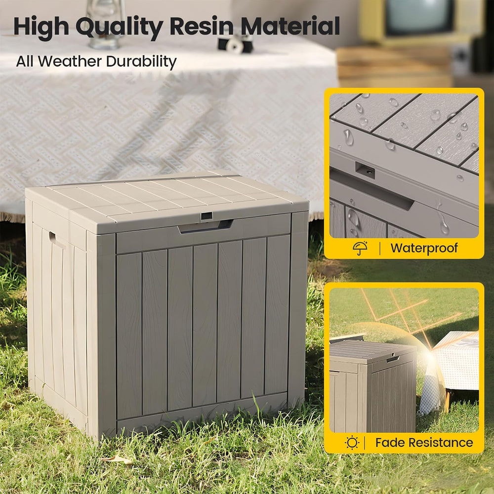 Zapdos 31 Gallon Outdoor Deck Box, Lockable Waterproof Outdoor Storage Boxes ...