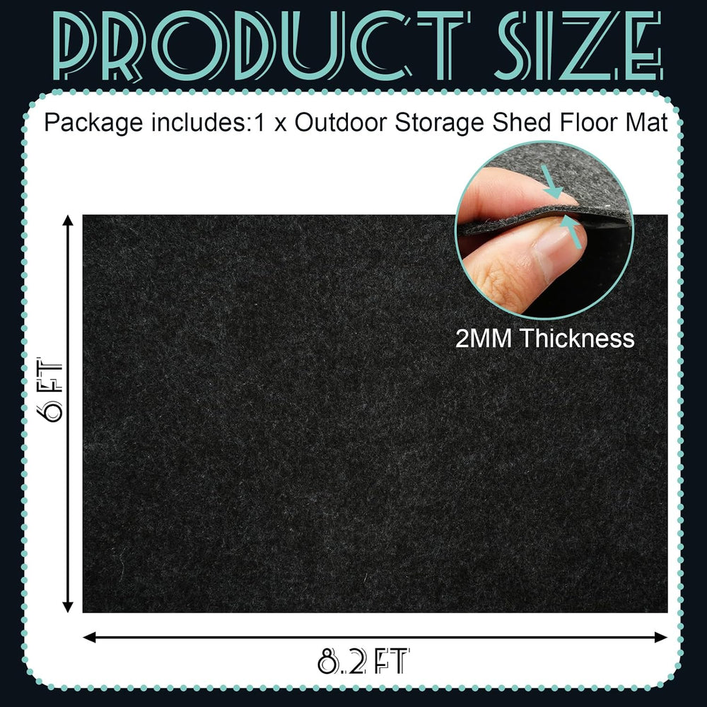 6x8.2FT Outdoor Storage Shed Floor Mat,Waterproof Washable Garden Flooring Pa...