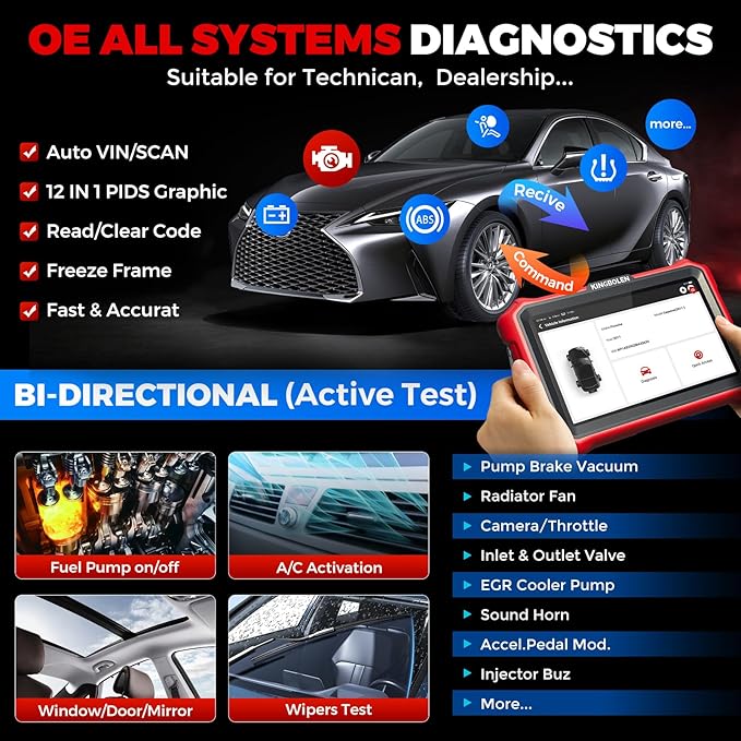 KINGBOLEN K8 Pro OBD2 Scanner Bluetooth 2026 Bidirectional Scan Tool