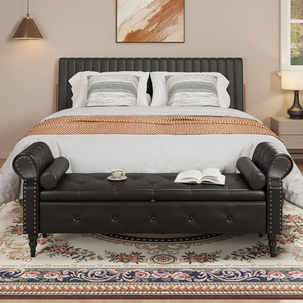 FiveWillowise 65 Inch End of Bed Storage Bench for Bedroom,King Size Bed