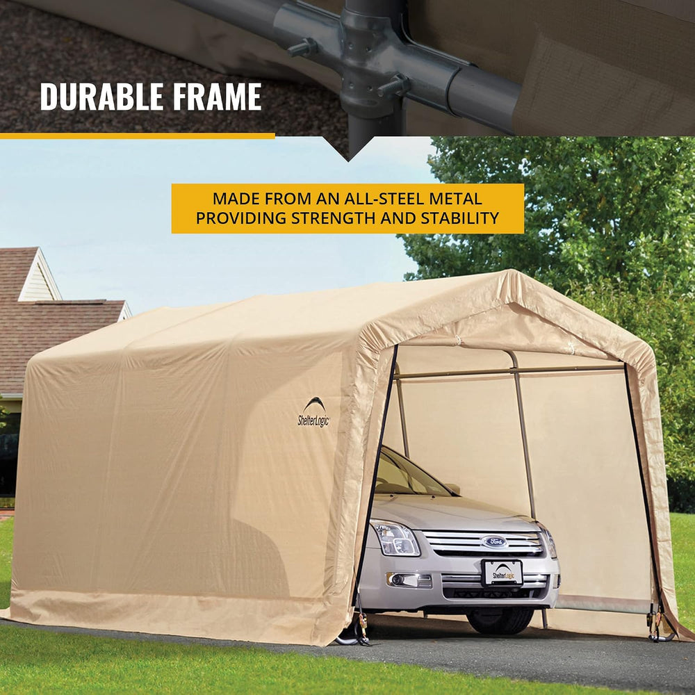 ShelterLogic 10' x 15' x 8' Peak Style Roof Instant Garage Carpor...