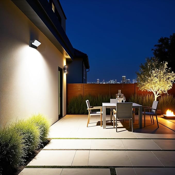 WISELUME 60W LED Outdoor Wall Light – 360° Adjustable Head, Motion Sensor