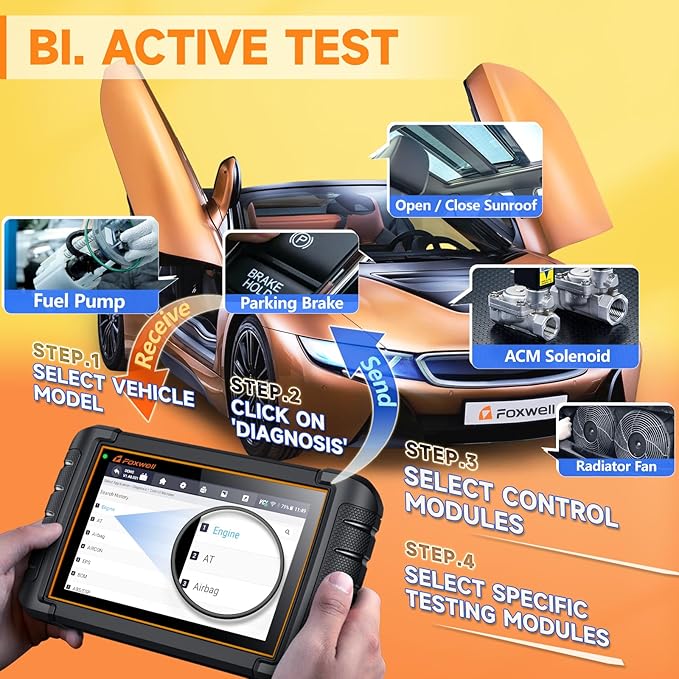 2026 FOXWELL Scanner NT809BT Wireless OBD2 Scanner Diagnostic Tool