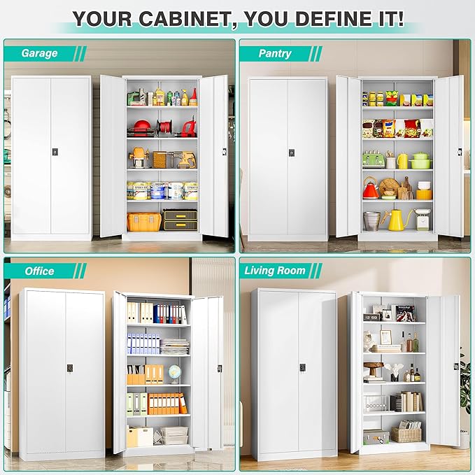 SISESOL Wide & Deep Metal Storage Storage Cabinet