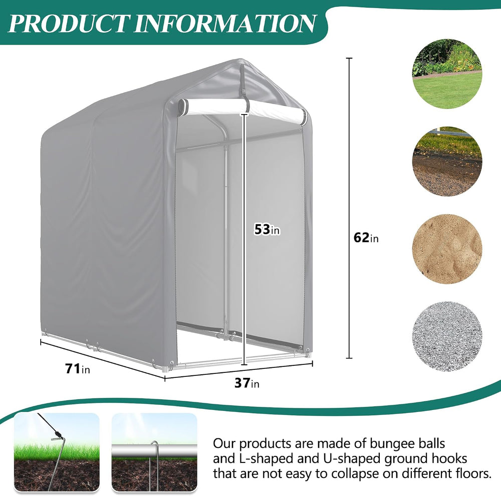 GARTOO 6 x 3ft Outdoor Cycle Storage Shelter