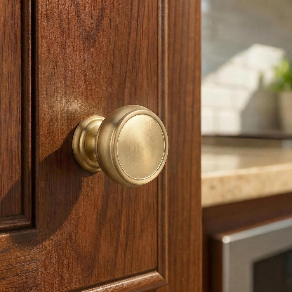 10 Pack Champagne Bronze Cabinet Knobs, 1-1/4 Inch Zinc Alloy Knob | Modern F...