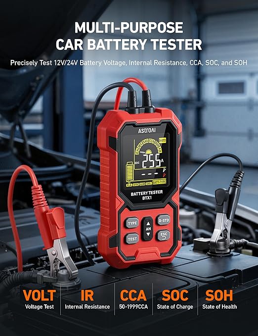 AstroAI Car Battery Tester, 12V/24V Digital Automotive Meter Diagnostic Tool