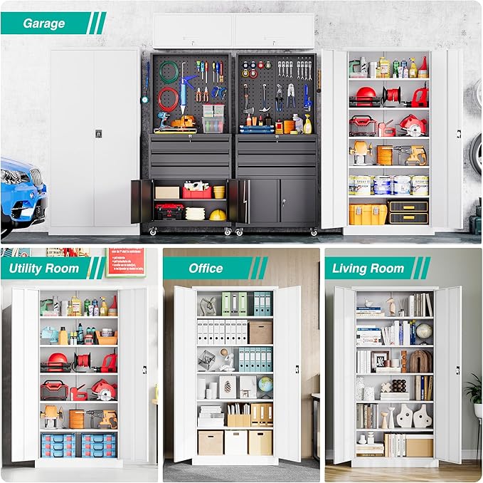 SISESOL White Metal Storage Cabinet