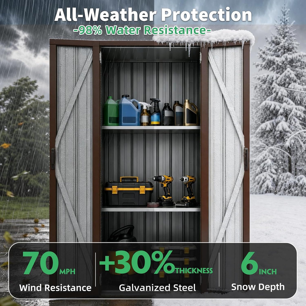 AECOJOY Outdoor Storage Cabinet Waterproof, 70" Vertical Tall with Base