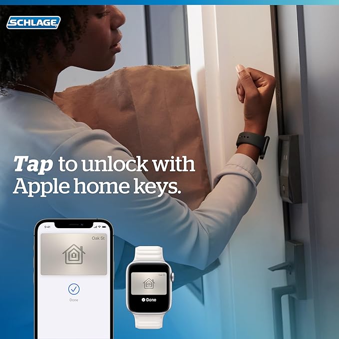 Schlage BE499WB CEN 619 Encode Plus WiFi Deadbolt Smart Lock, Keyless Entry