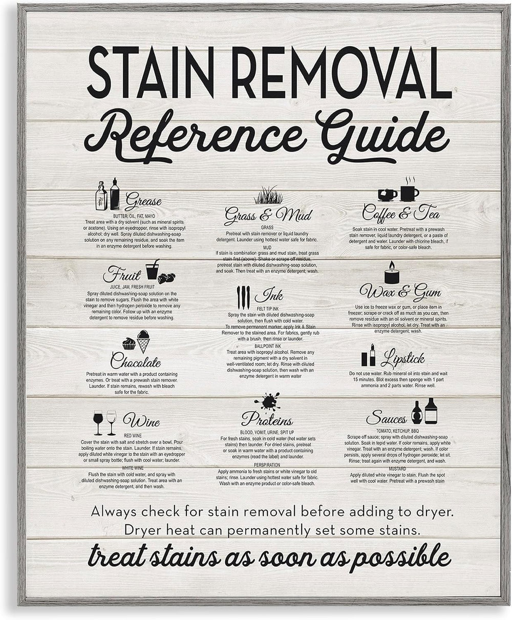 'Stain Removal Reference Guide'| Framed Giclee Art | Stupell Industri...