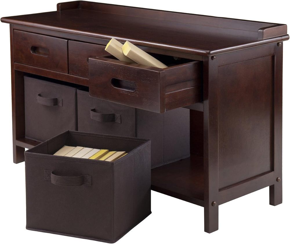 Winsome Adriana 4-pc Set, Storage Bench & 3 Foldable Baskets