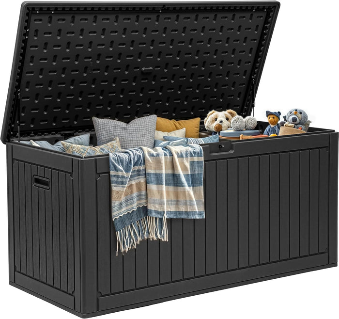 YITAHOME 320 Gallon Double-Wall Deck Box with Divider & Side Handles