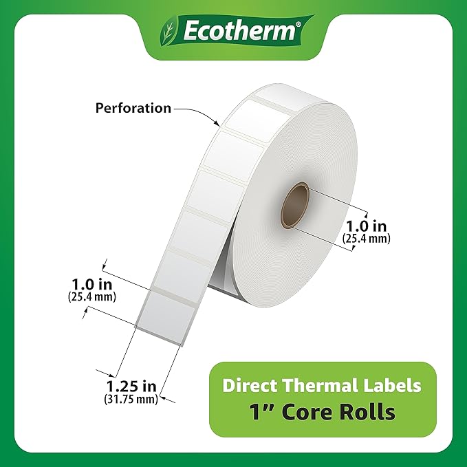 1.25" x 1" Thermal Labels | 6 Rolls | 14040 Labels | fits Zebra, Of...