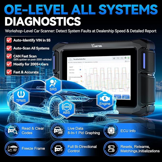 VDIAGTOOL Bidirectional Scan Tool VD70 Lite, OBD2 Scanner Diagnostic Tool