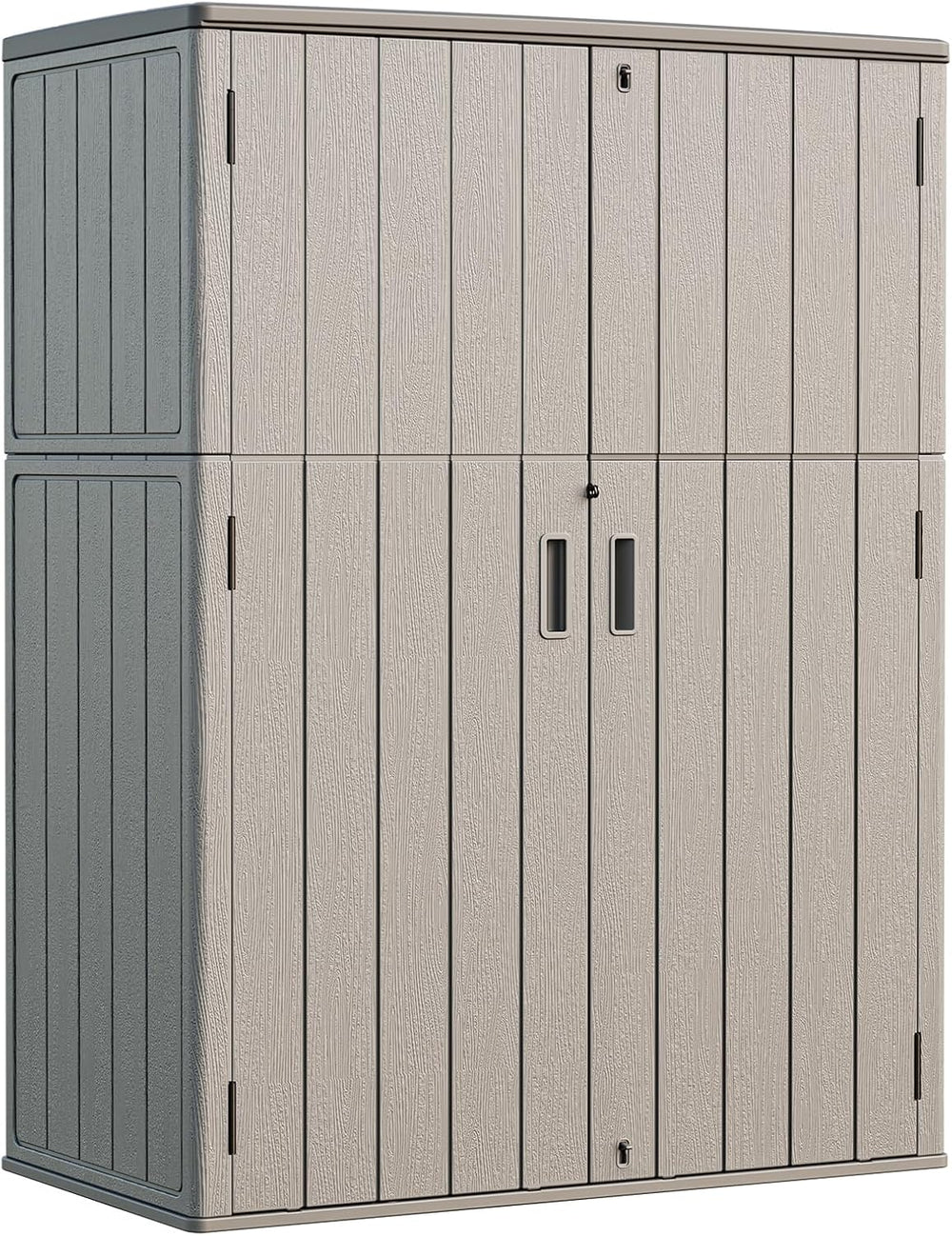 HOMSPARK Outdoor Storage Shed 57 Cu.Ft, All-Weather Resistant Resin Garden Sh...